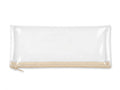 SEE THOUGH Clear Transparent PVC Pencil Case with Beige Zipper – Exam Approved School & Office Pencil Pouch