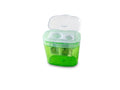 Translucent Green Double-Hole Container Pencil Sharpener – Mess-Free Shavings Collector