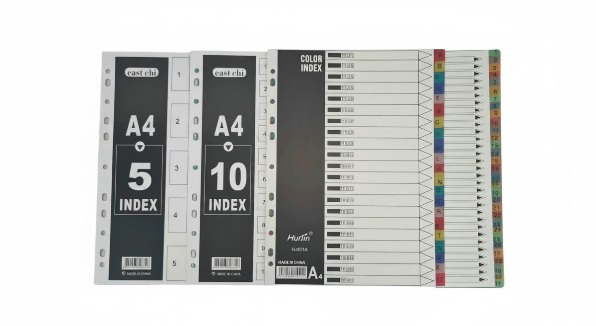 A4 File Index Plastic Sheets