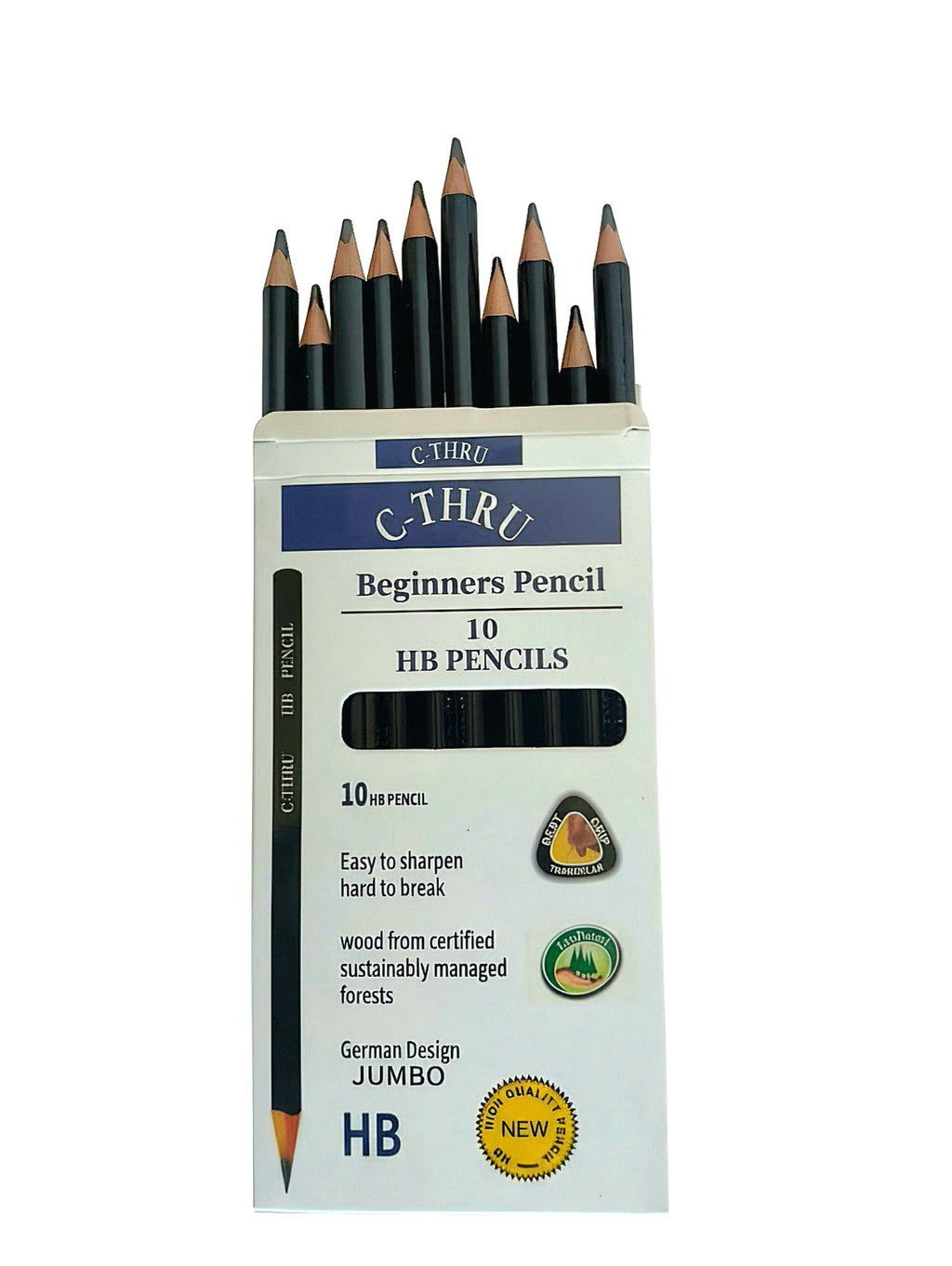 C-Thru Beginners HB  Pencil – Ergonomic Black School Writing Pencil