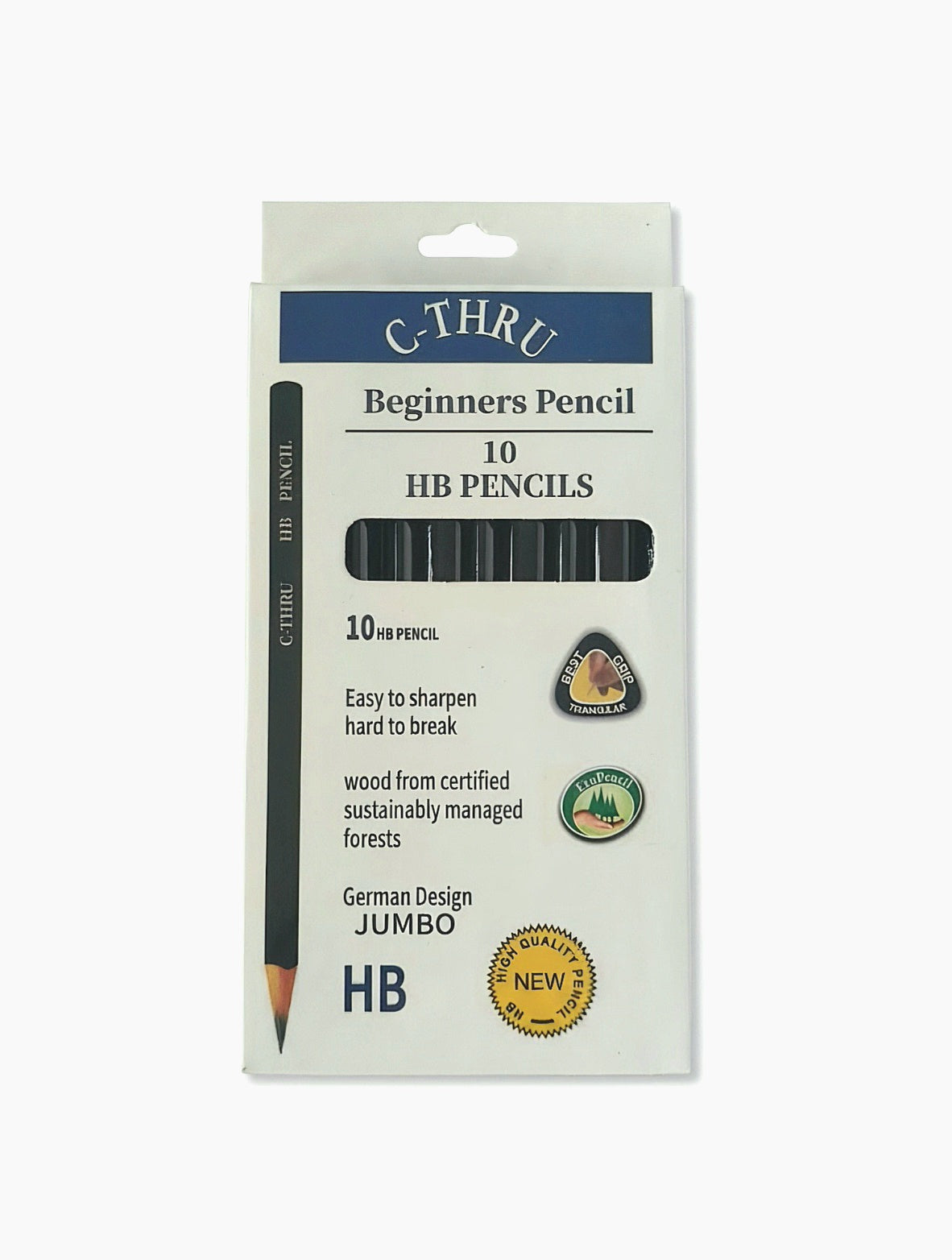 C-Thru Beginners HB  Pencil – Ergonomic Black School Writing Pencil