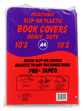 A4 Adjustable Pre-Taped Heavy Duty Plastic Book Covers (Pack of 10) – Easy Slip-On Exercise Book Protector