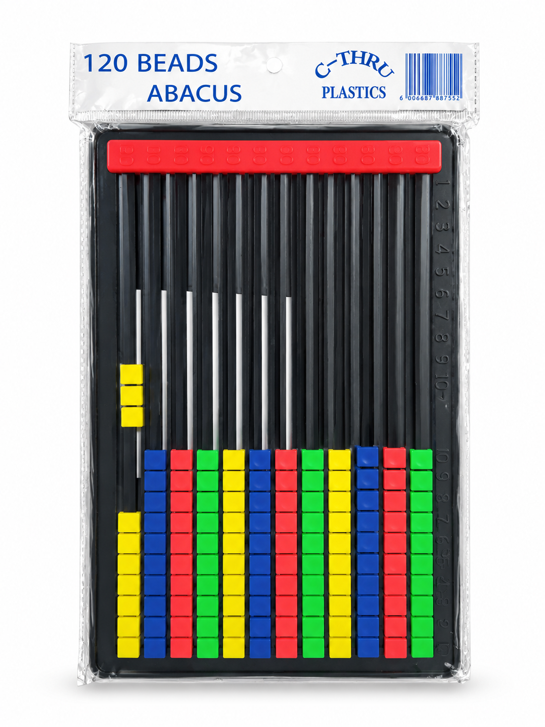 120-Bead Plastic Counting Abacus – Primary School Maths Learning Aid & Counting Tool