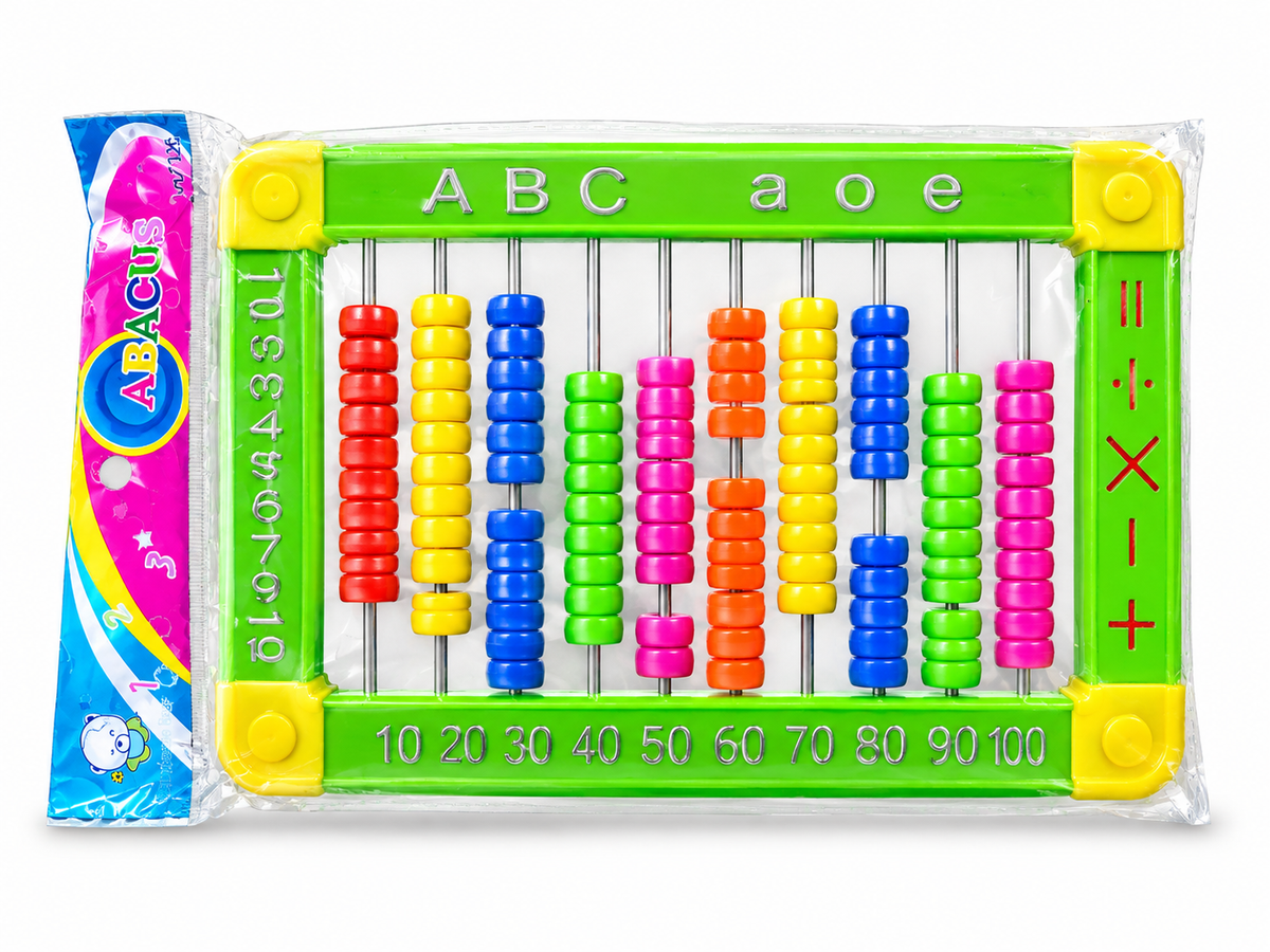 Desktop Abacus with Numbers & Math Symbols – Interactive Early Learning Abacus Frame
