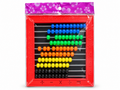 Compact 100-Bead Red Frame Abacus – Portable Primary School Maths Counting Frame