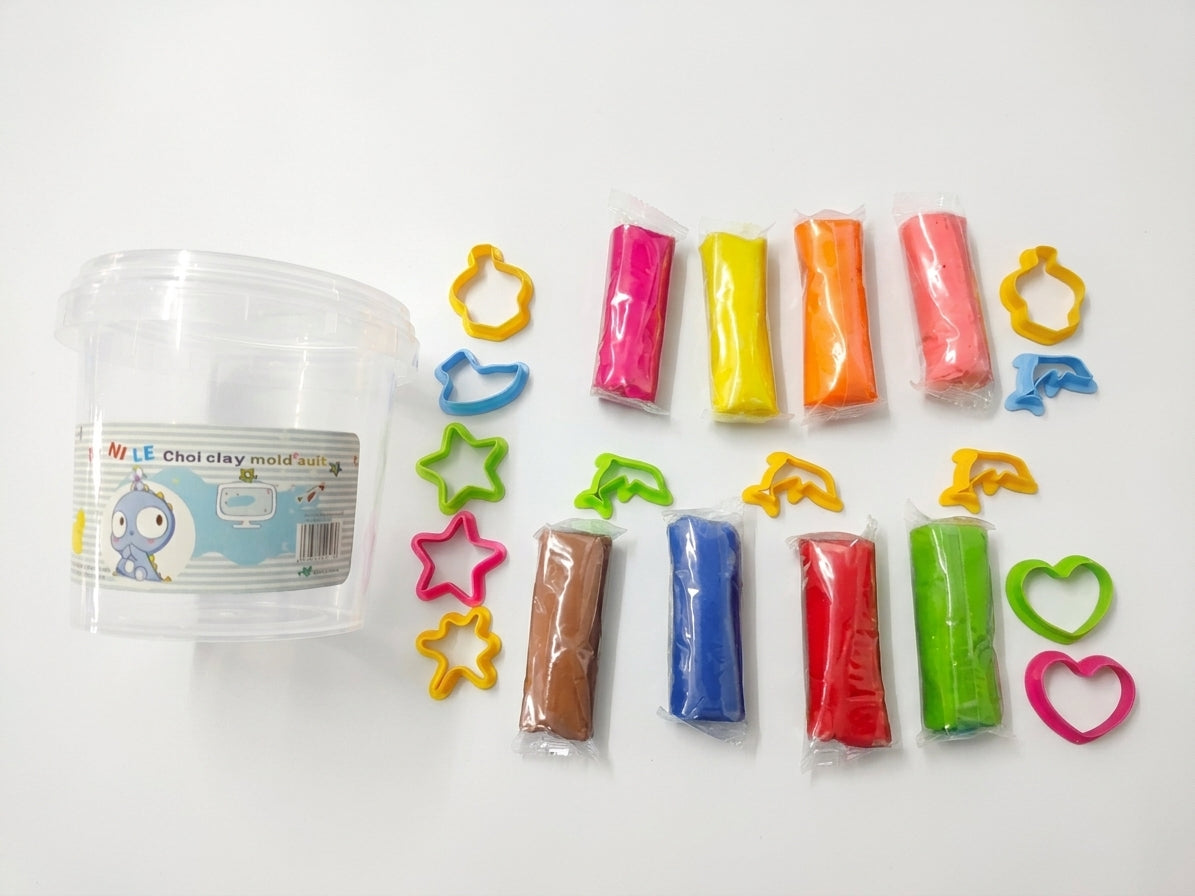 Kids Play Dough Kit with Moulds & Storage Bucket