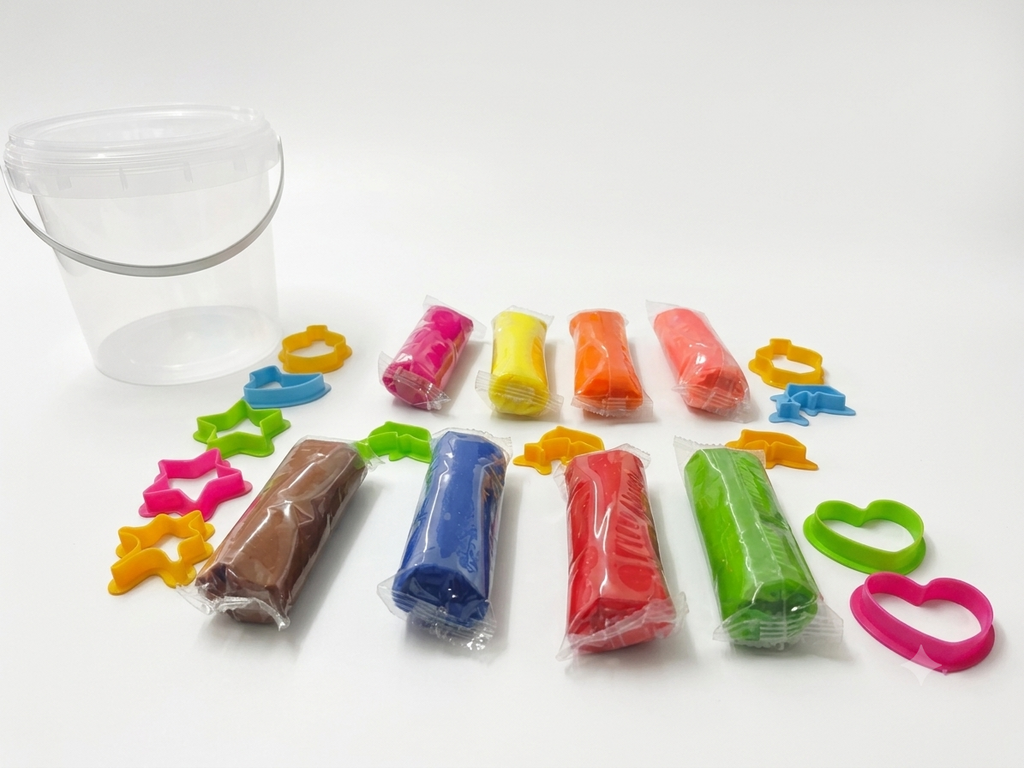 Kids Play Dough Kit with Moulds & Storage Bucket