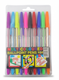 Multicoloured Ballpoint Pens (Pack of 10) – Smooth Writing Assorted Ink Pens for School & Office