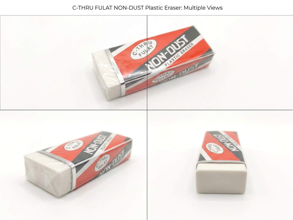 C-Thru Fulat Non-Dust Plastic Eraser – Smudge-Free School Pencil Eraser