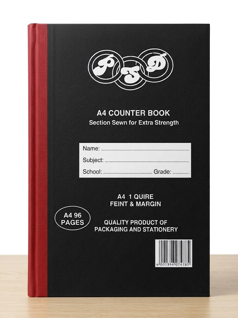 A4 1-Quire 96-Page Hardcover Counter Book – Section Sewn School Exercise Book